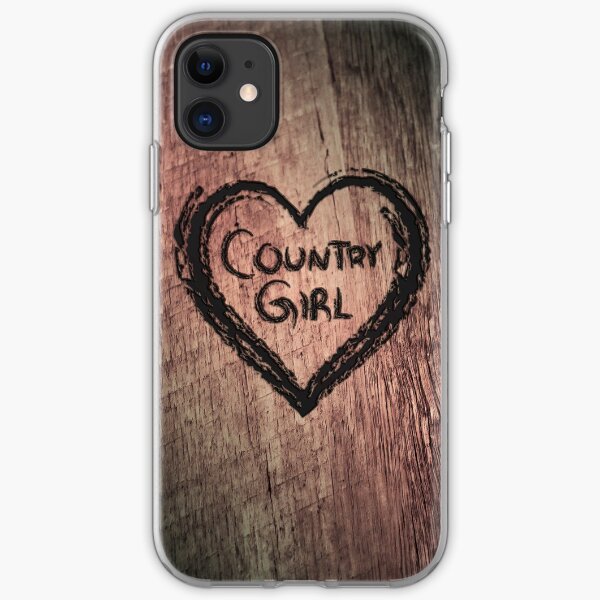 Country Girl Heart etched out of tree iPhone Soft Case