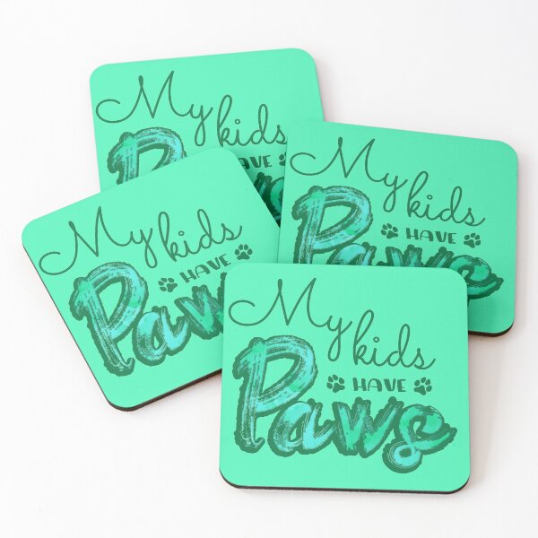 Item preview, My kids have paws (Green) designed and sold by Thoughtscrawl.