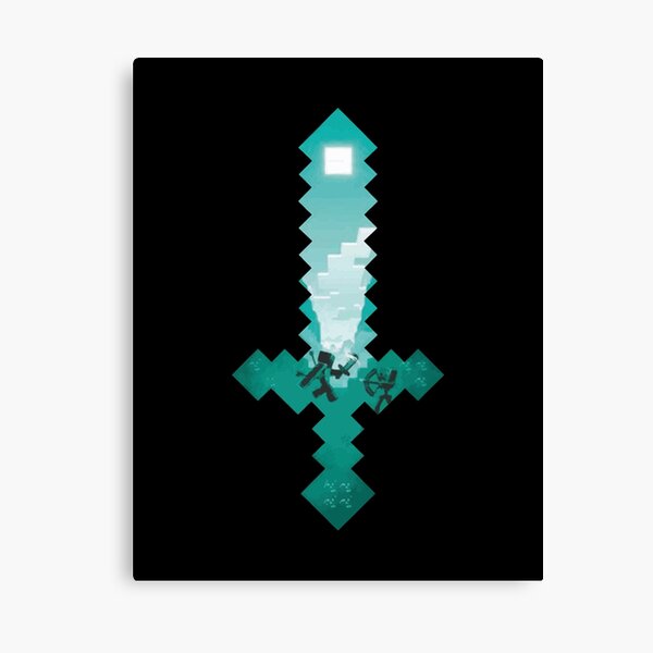 Minecraft Diamond Block Canvas Prints Redbubble