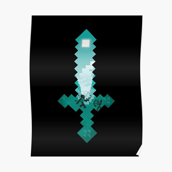 Diamond Sword Posters Redbubble - rainbow omegas wooden sword roblox