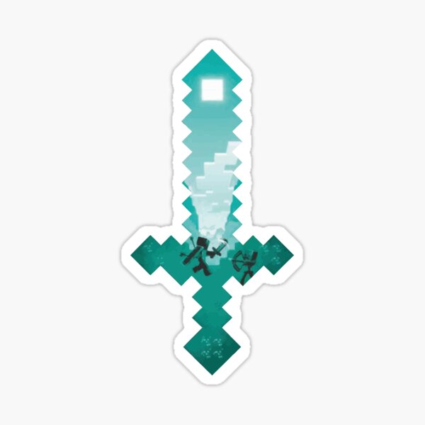 Minecraft Sword Stickers Redbubble - 2d decal rp roblox