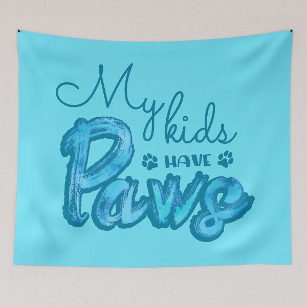 Item preview, My kids have paws (Blue) designed and sold by Thoughtscrawl.