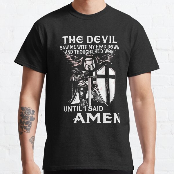 Item preview, Knights Templar Cross Shield Symbol Medieval Emblem Secret Order Amen designed and sold by TopTeeShop.