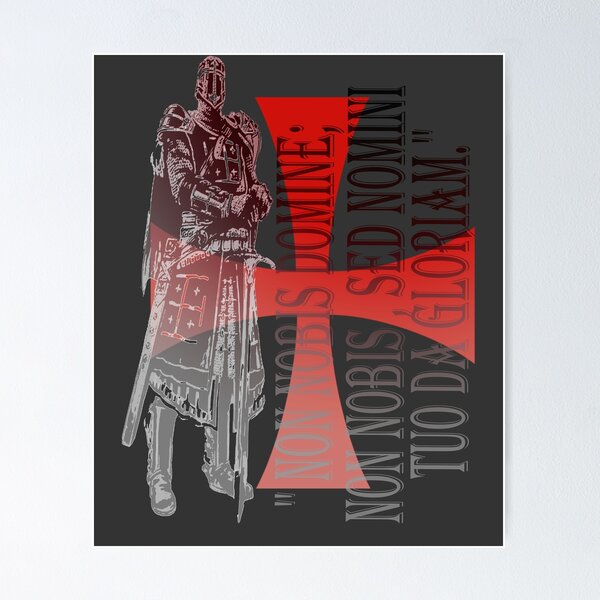 Item preview, Knights Templar Cross Shield Symbol Medieval Emblem Secret Order Non Nobis designed and sold by TopTeeShop.