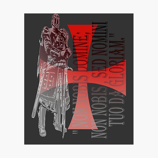 Item preview, Knights Templar Cross Shield Symbol Medieval Emblem Secret Order Non Nobis designed and sold by TopTeeShop.