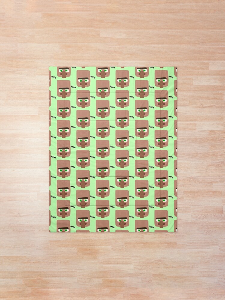 Villager Saying Hmm Comforter By Ccchung2215 Redbubble - roblox hmm how to find all the obsidian blocks