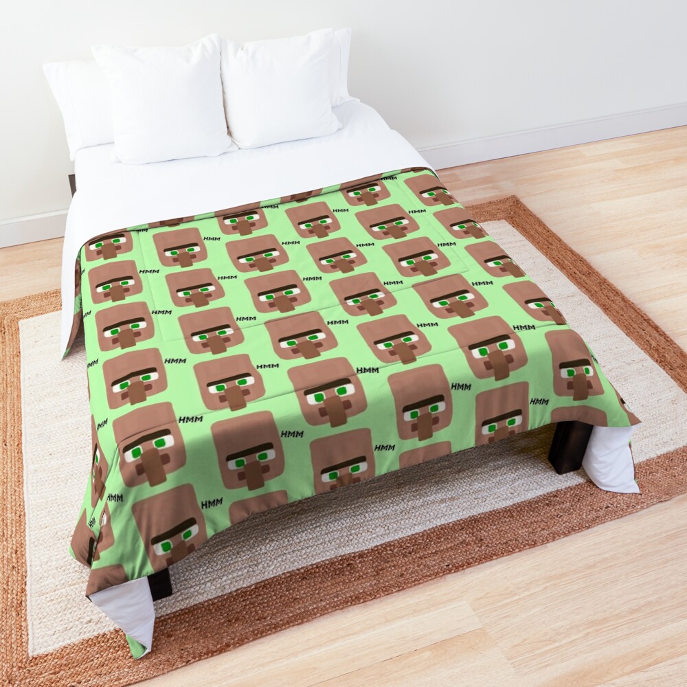 Villager Saying Hmm Comforter By Ccchung2215 Redbubble - roblox hmm game all obsidian roblox free pin