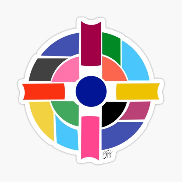 Abstract Cross Sticker