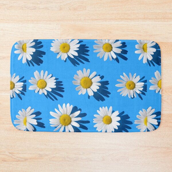 Item preview, White flowers on blue background designed and sold by TheWhiteRhyno.