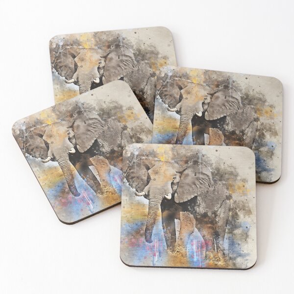 Item preview, Elephant watercolour effect artwork designed and sold by AlanHillArt.