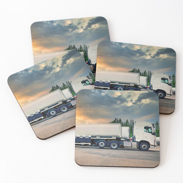 Item preview, White Semi Tank Truck at Sunset  designed and sold by Taina Sohlman.