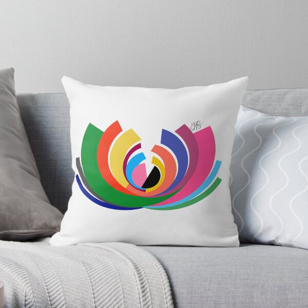 Abstract Lotus Throw Pillow