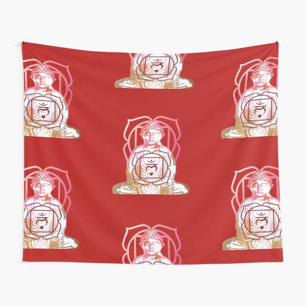 Buddha and Root Chakra Sign Tapestry