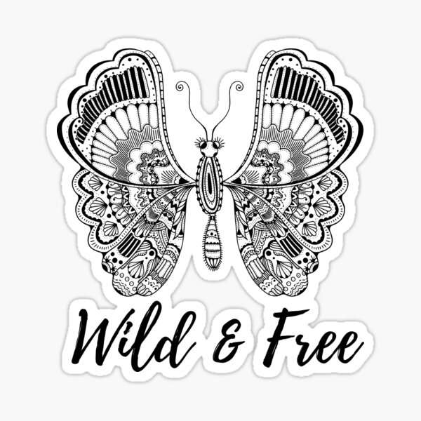 Wild &amp;amp; Free Butterfly Sticker