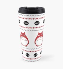 Totoro Winter Pattern - Red Travel Mug