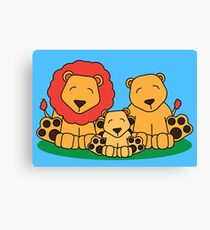 Lion Family Design for Children Canvas Print