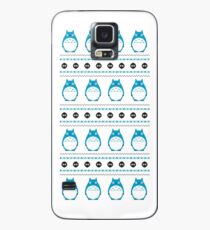 Totoro Winter Pattern - Blue Case/Skin for Samsung Galaxy