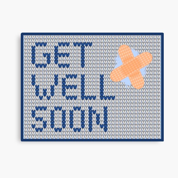 Get Well Soon blue Leinwanddruck