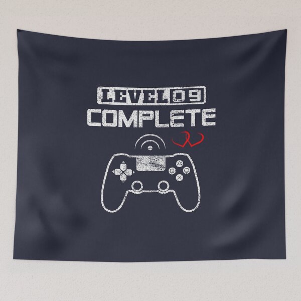 Item preview, Level 9 complete 9th Wedding Anniversary Gift Couple Video Gamer Gifts for Him & for Her designed and sold by BCNDesign.