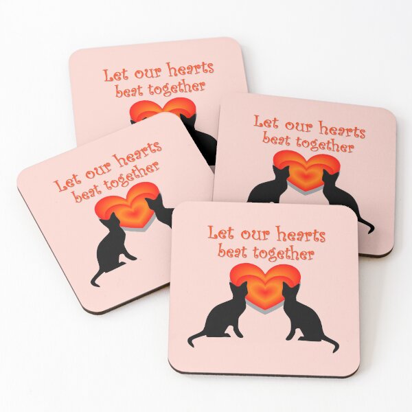 Item preview, A pair of cats, let our hearts beat together designed and sold by helenkaiy.