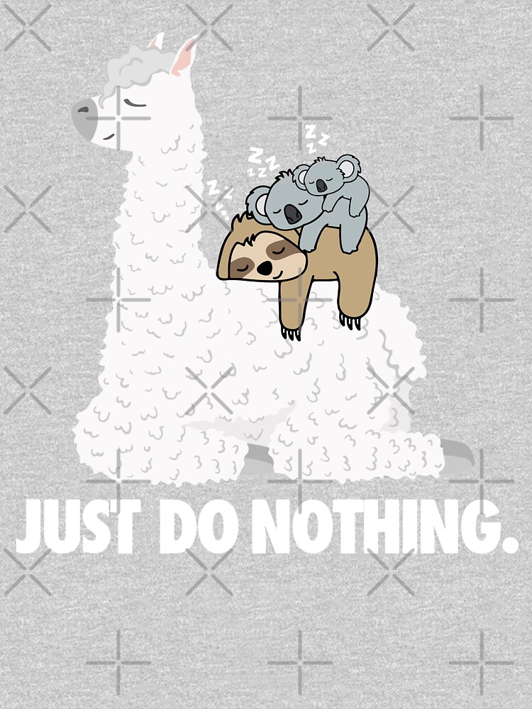 Just Do Nothing - Lazy sleeping Koala Mama And baby Koala Riding Llama Alpaca Fathers Day Gift by khaledokov