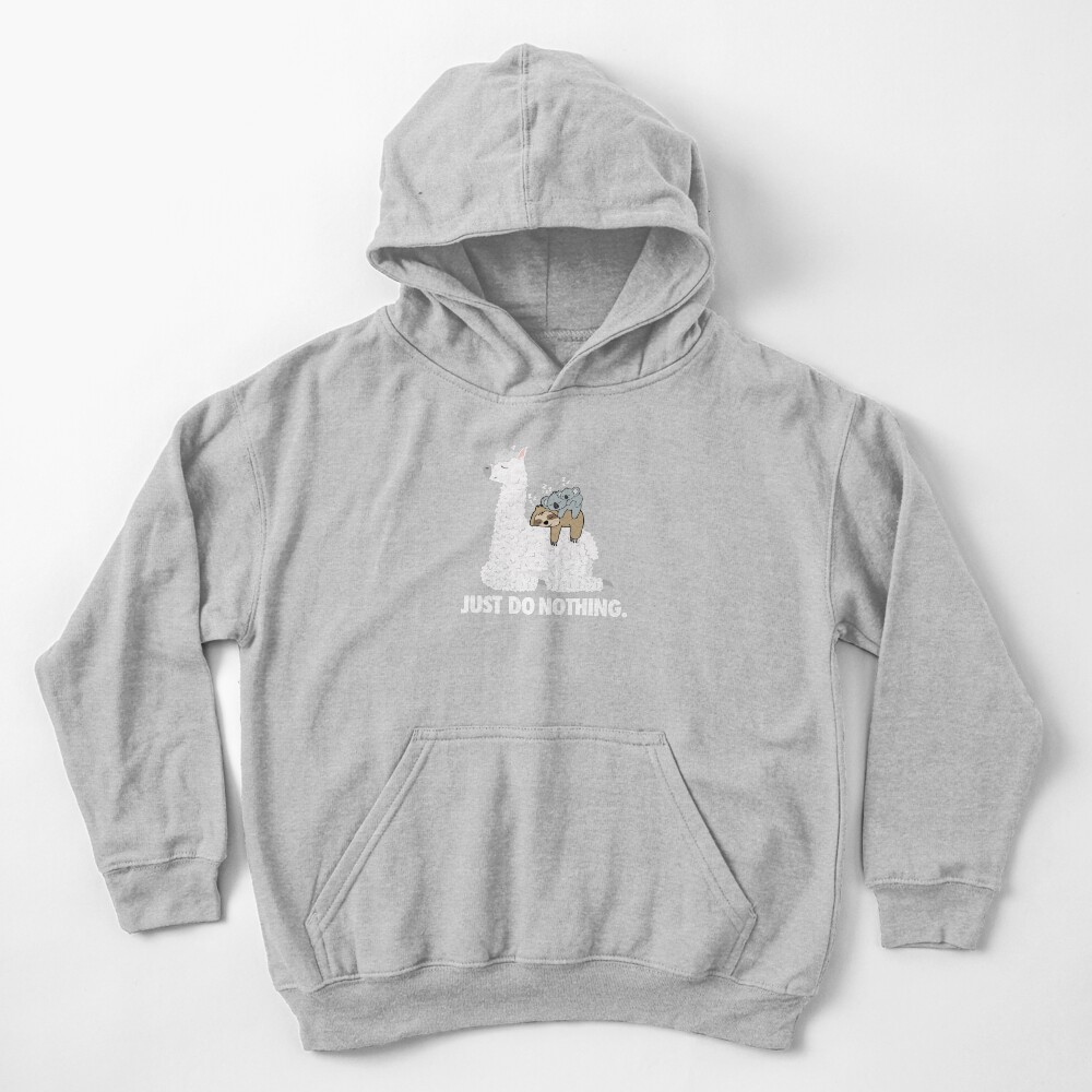 Just Do Nothing - Lazy sleeping Koala Mama And baby Koala Riding Llama Alpaca Fathers Day Gift Kids Pullover Hoodie