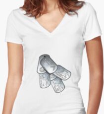 battlefield dogtags Women's Fitted V-Neck T-Shirt