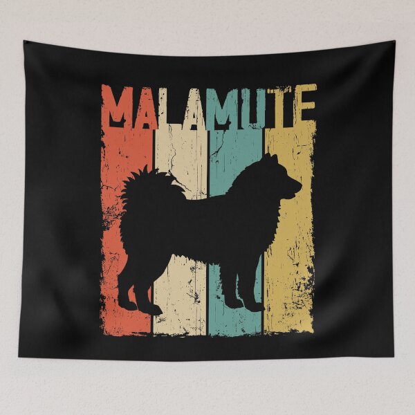 Aperçu de l'œuvre Alaskan Malamute Dog Vintage Retro Style créée et vendue par rafaeltto.