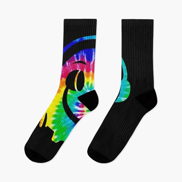 Artikelvorschau, Tie Dye Melting DJ Smiling Face Headphones EDM Rave Party entworfen und verkauft von Jay Bayne.