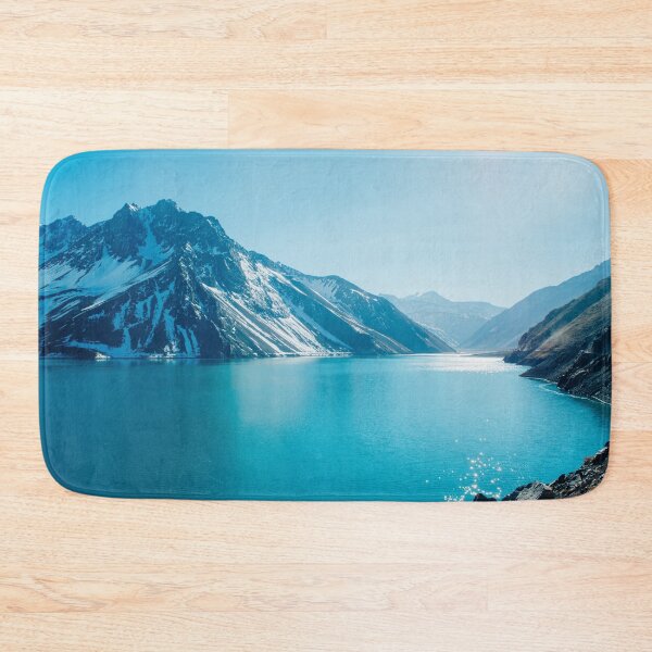 Item preview, Turquoise landscape of snowy mountains reflecting in the water designed and sold by Carmen Jost.