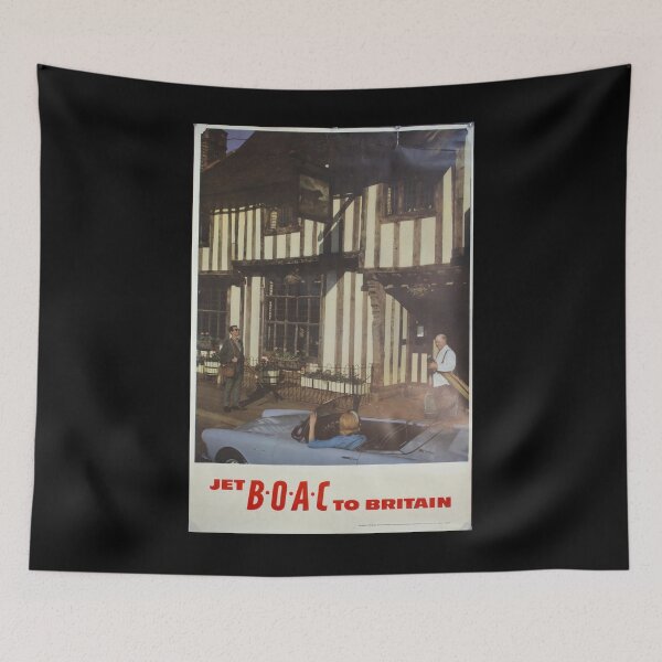 Item preview, Jet BOAC to Britain vintage travel poster designed and sold by stickart-marek.