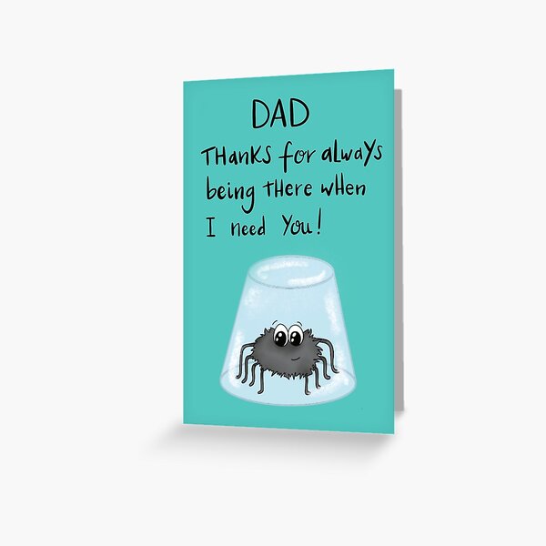 Funny Spider Father's Day Dad card Greeting Card