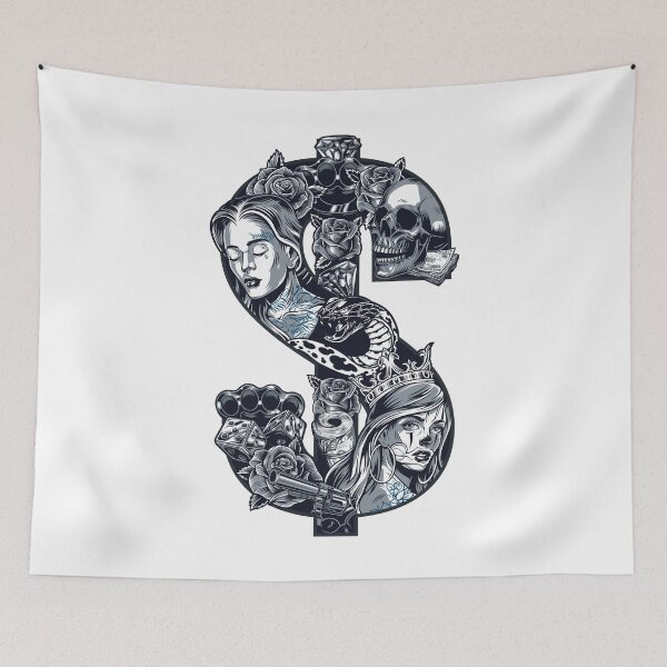 Item preview, Tattoo Girls In Dollar Sign designed and sold by Vector Scout Lab.