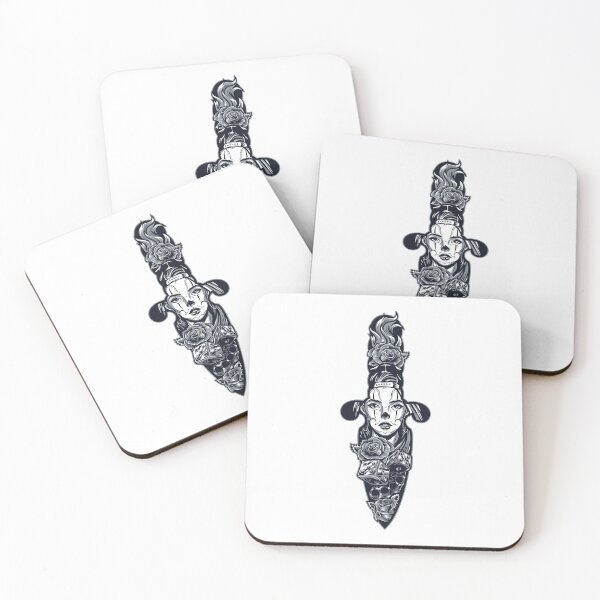 Item preview, Tattoo Girl With Roses And Dices In Dagger designed and sold by Vector Scout Lab.