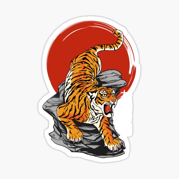 Item preview, Tiger On Japanese Rising Sun designed and sold by Jay Bayne.