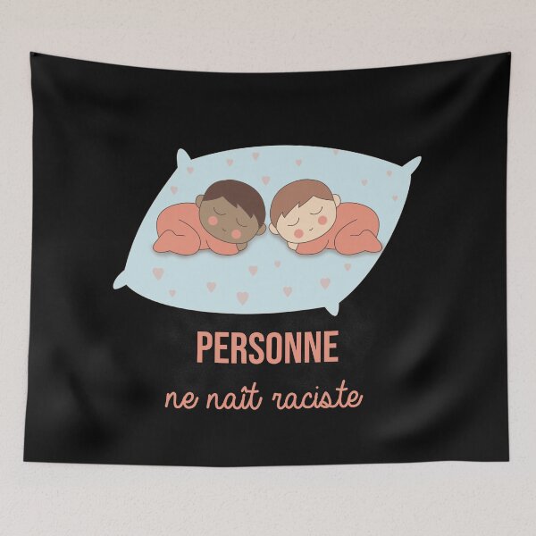 Item preview, a white and a black who sleep together. Fight against anti black racism designed and sold by Catcrea.