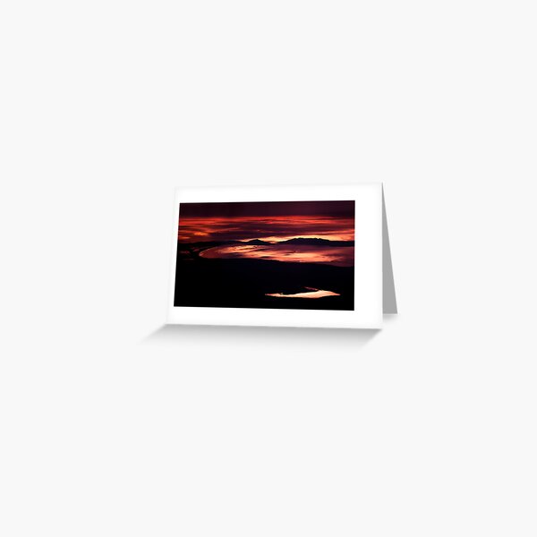 Tasmania from an Airbus - Coles Bay and Lake Leake Greeting Card