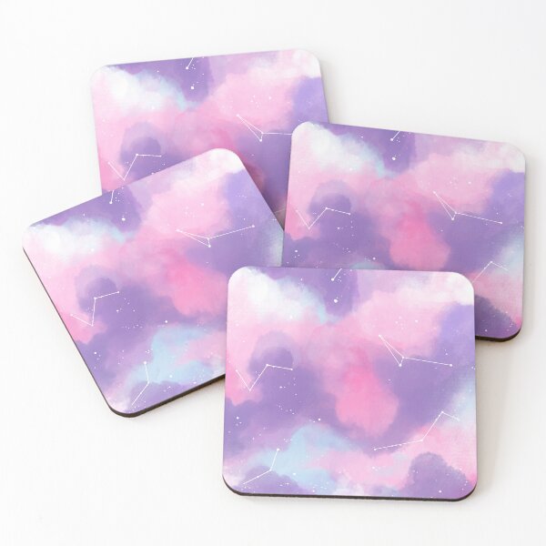 Item preview, Purple and Pink Pastel Starry Night Sky with Constellations  designed and sold by CrystalCrush.