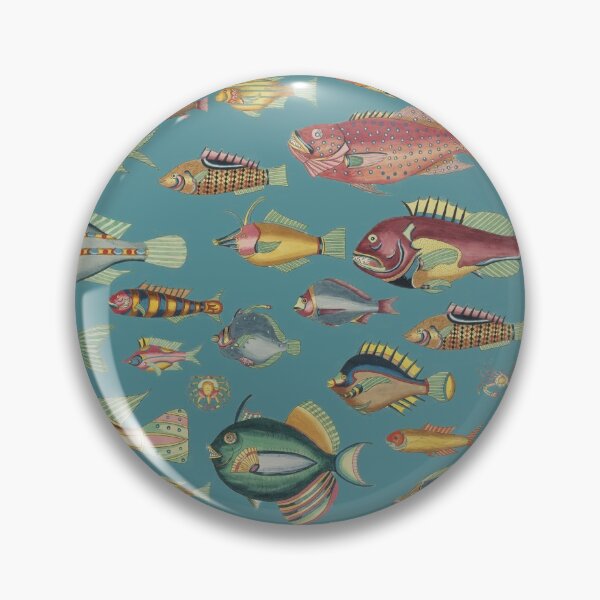 Item preview, So Many Fish Blue #1 - Vintage Marine Biology Pattern designed and sold by MoPaws.