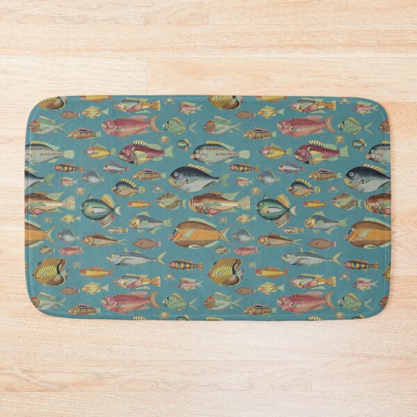 Item preview, So Many Fish Blue #1 - Vintage Marine Biology Pattern designed and sold by MoPaws.