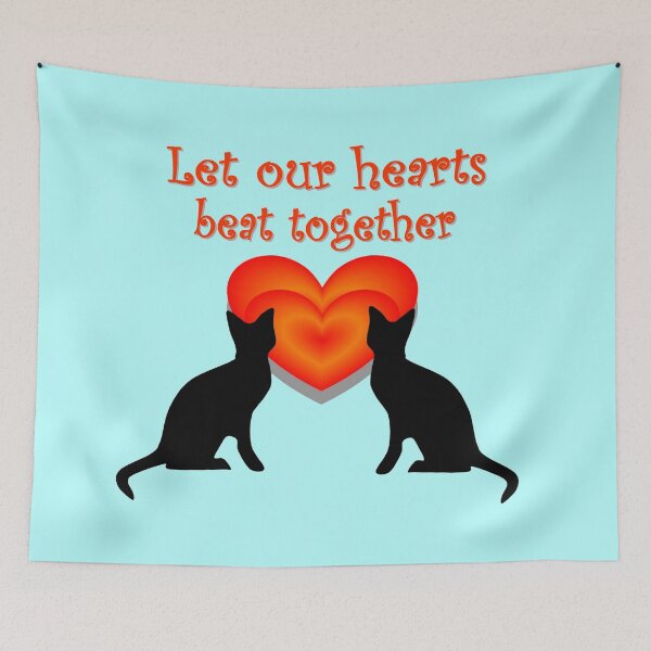 Item preview, A pair of cats, let our hearts beat together designed and sold by helenkaiy.