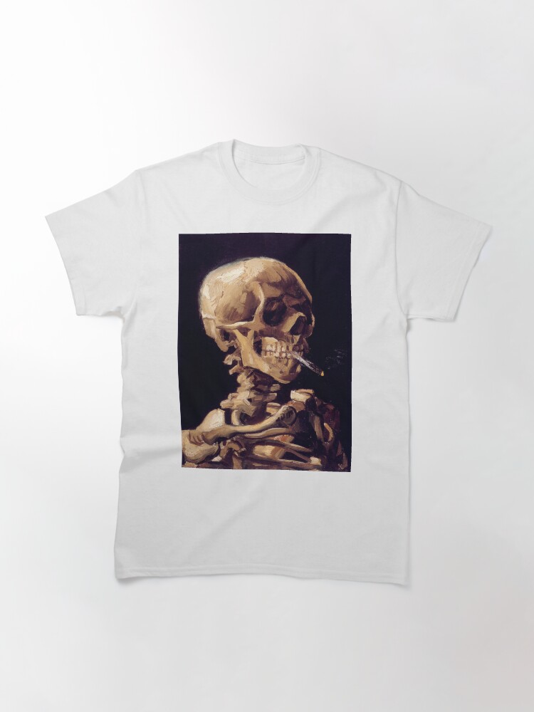 van gogh skull with cigarette shirt