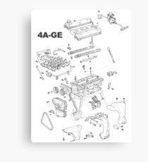 4A-GE Engine Diagram (Bright Colors) Canvas Print