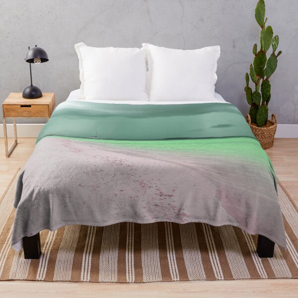 Item preview, Green stormy weather, pink sandy beach and sea   designed and sold by Artlajf.
