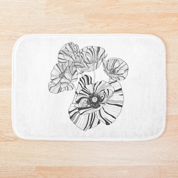 Item preview, black-white stylised 80s nostalgia poppies designed and sold by AsyaTury.