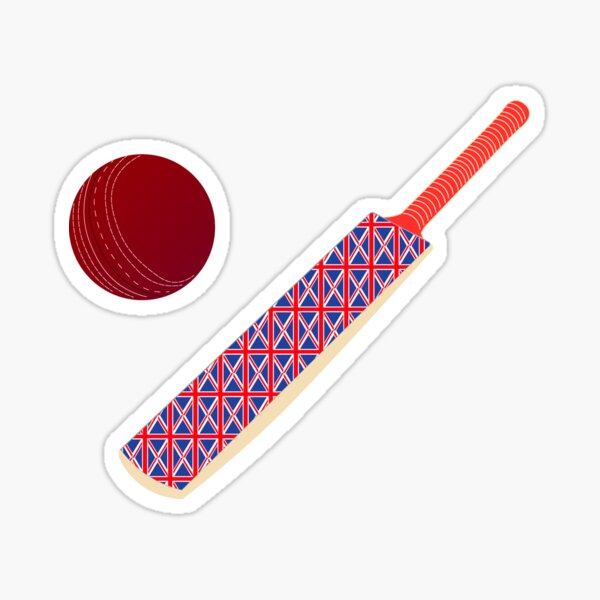 "Cricket bat and ball" Sticker by MegaCool Redbubble