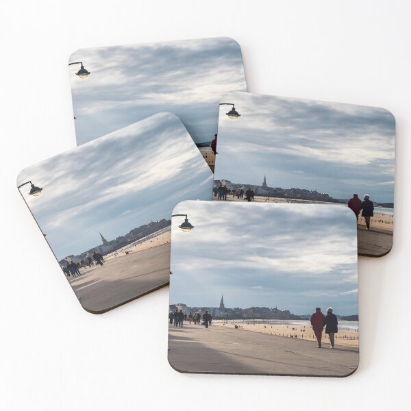 Item preview, People stroll along the autumn promenade of Saint-Malo designed and sold by Alexander Sorokopud.