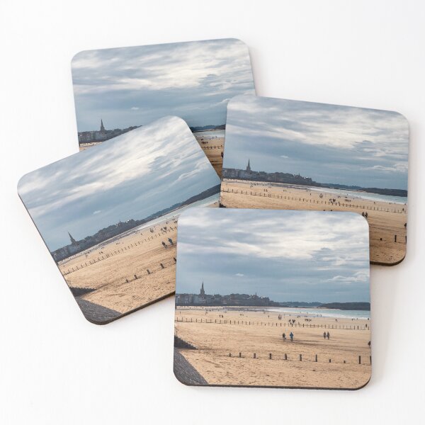 Item preview, People stroll along the autumn promenade of Saint-Malo designed and sold by Alexander Sorokopud.