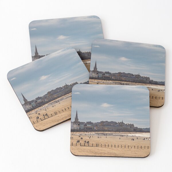 Item preview, People stroll along the autumn promenade of Saint-Malo designed and sold by Alexander Sorokopud.
