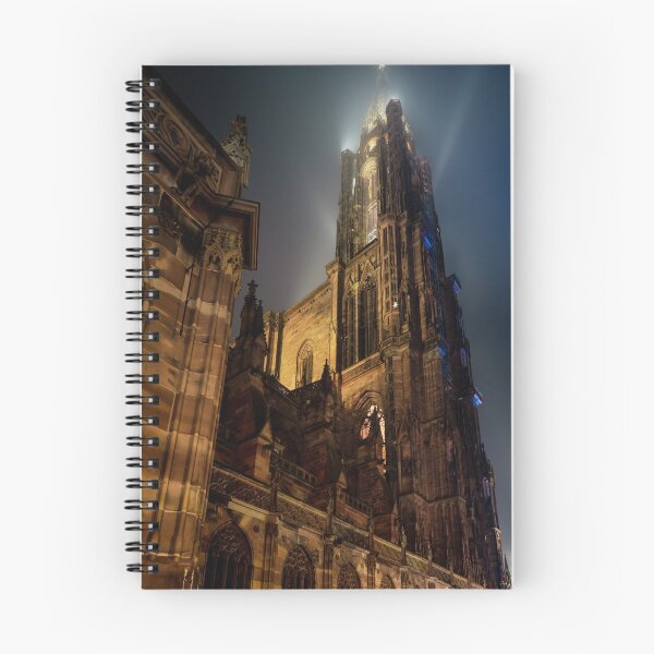Item preview, Stunning bottom view of Strasbourg Cathedral illuminated at night, Europe's tallest building. designed and sold by Alexander Sorokopud.